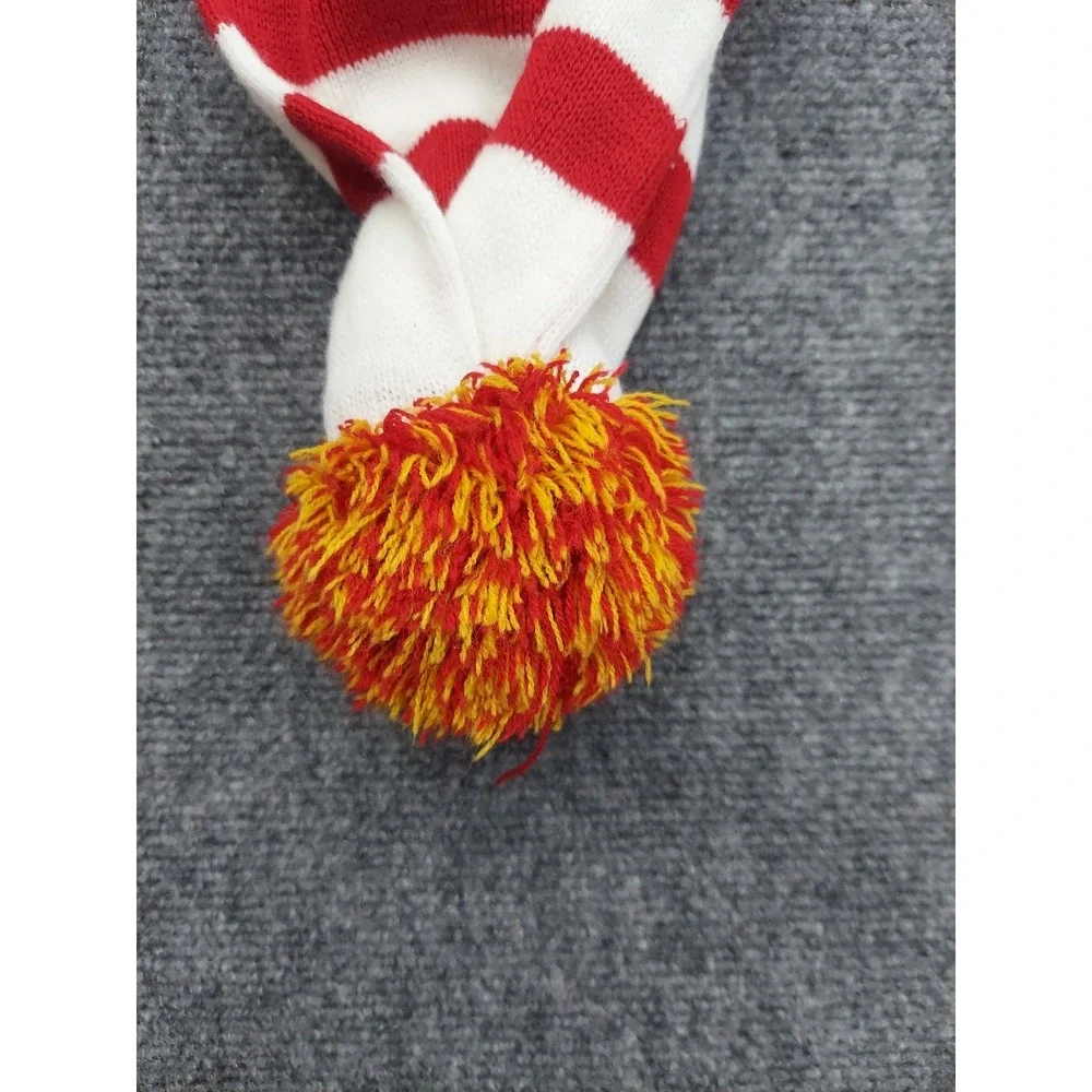 Kansas City‎ Chiefs Scarf Long Striped Pom Pom Ball Logo Knit 59